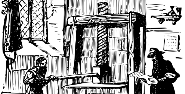 Invention de l'imprimante par Gutenberg