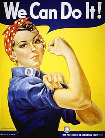 Rosie the Riveter campaign encourages women to get a job.