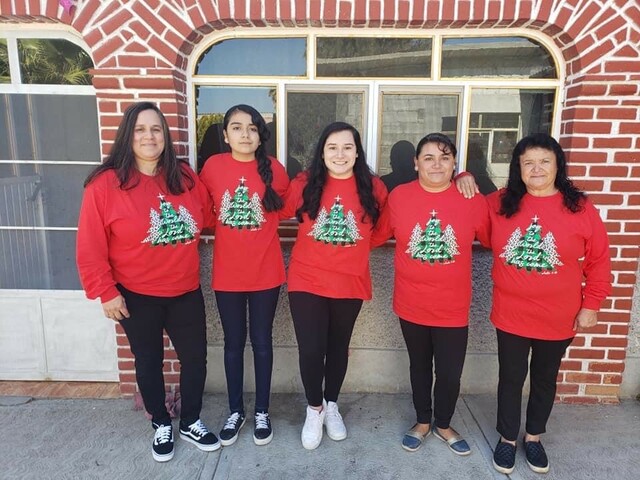 Back with my family.