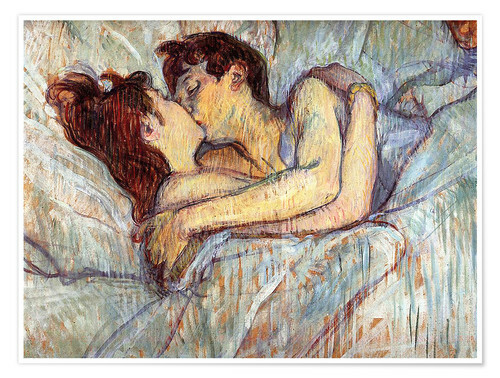 "En la Cama: el Beso" de HENRI TOULOUSE-LAUTREC