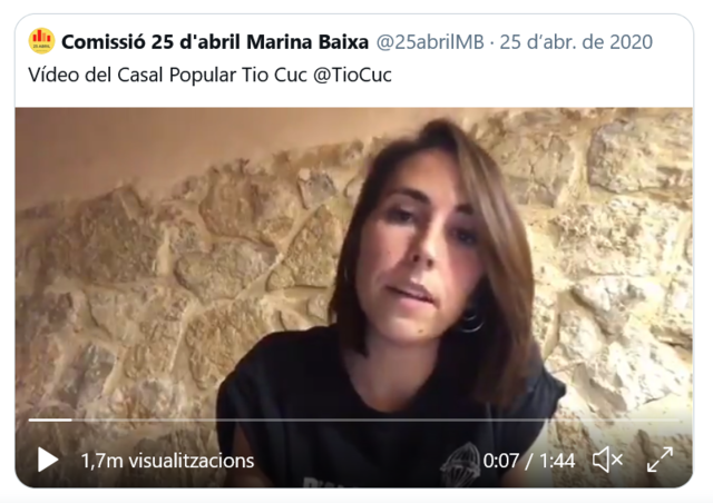 Vídeo-comunicat pel 25 d'Abril