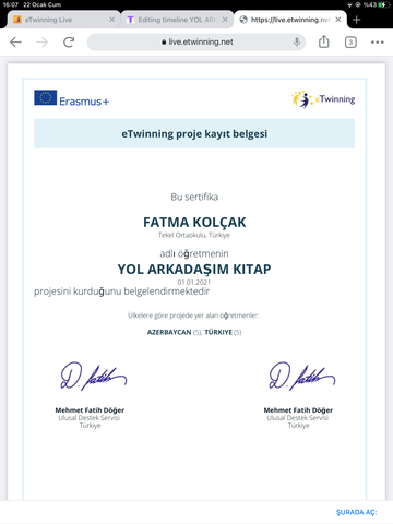 Proje Ortaklarının Tamamlanması