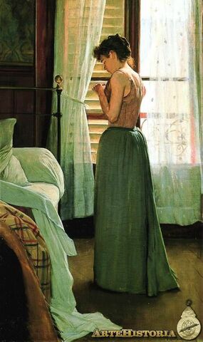 Interior con Figura Femenina