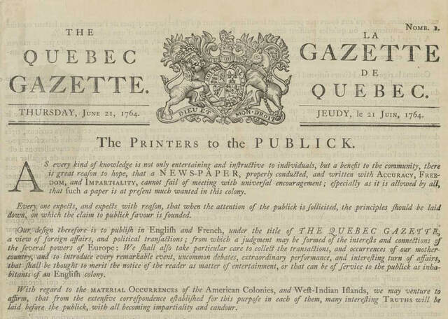 La première publication de la Gazette