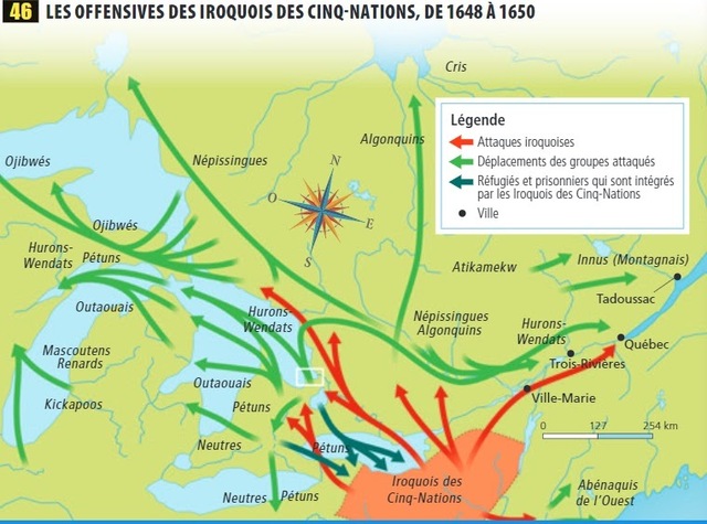 Les guerres iroquoises et la destruction de la Huronie