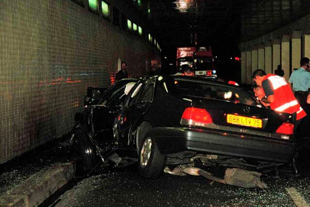Diana dies tragically in a car accident while being chased by the paparazzi