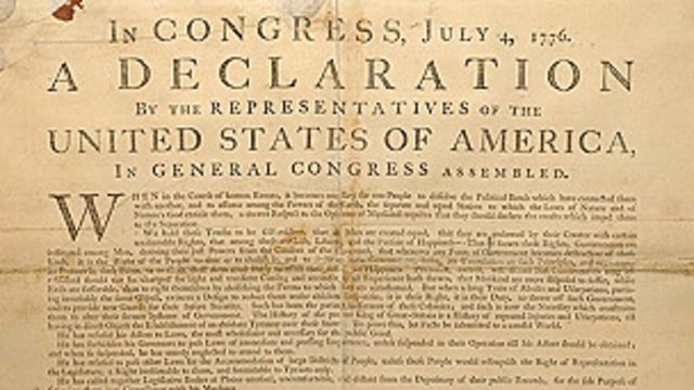 La declaración de la Independencia Estados Unidos