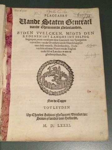 Plakkaat van Verlatinghe 1581-1584