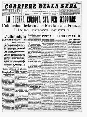 Ultimatum della Germania a Francia e Russia