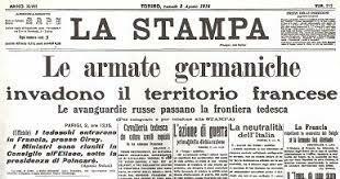 La Germania dichiara guerra alla Francia. Il Regno d'Italia si proclama neutrale nonostante faccia parte della Triplice alleanza. Il Belgio rigetta l'ultimatum tedesco.