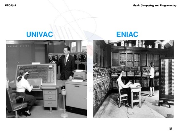 Primera generación ENIAC 1946 y Primera generación UNIVAC 1951