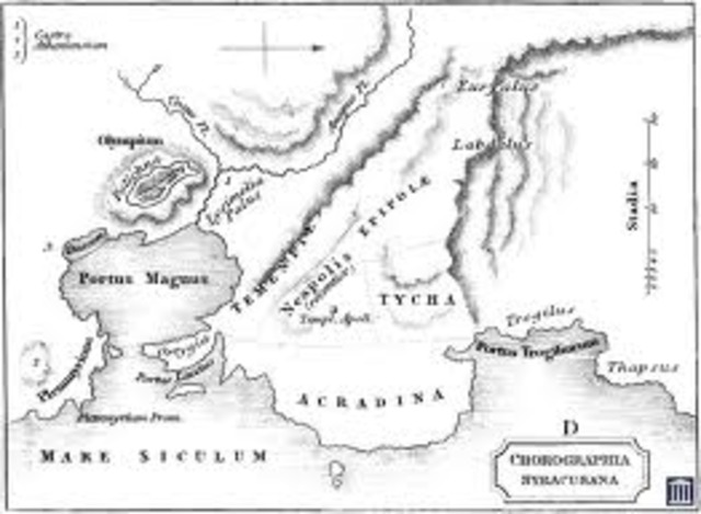 B.C. In a scond trip to Syracuse Plato was asked by Dion to instruct Dionysius, King of Syracuse, about Philosphy