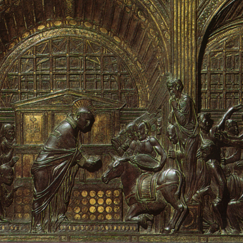 Donatello, Miracolo della mula di Rimini