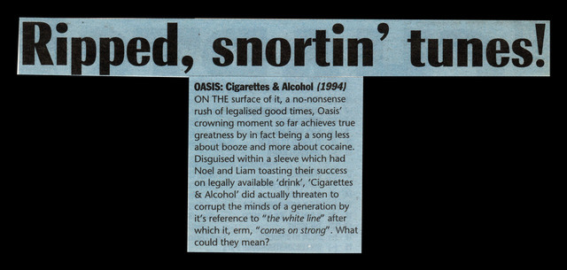 Ripped snortin tunes. NME C&A Review.