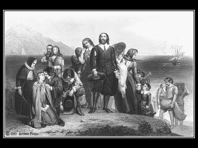 Pilgrims Sail on the Mayflower to Plymouth Bay