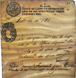 Acta Original de Independencia en El Salvador