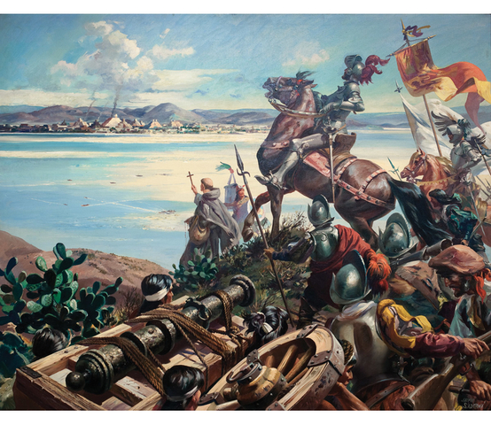 Hernán Cortés conquistó el Imperio azteca.
