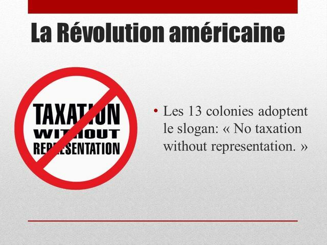 pas de taxation sans représentation