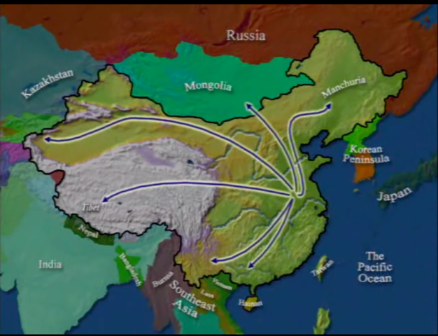 Se produjo expansión de los chinos hacia el sur