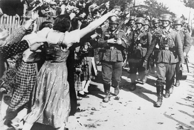 Tyske tropper maskerer inn i Østerrike