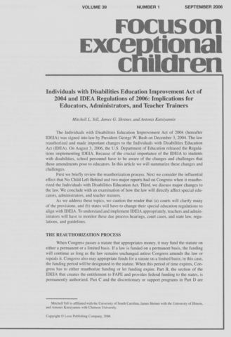 IDEA Improvement Act IDEIA 2004