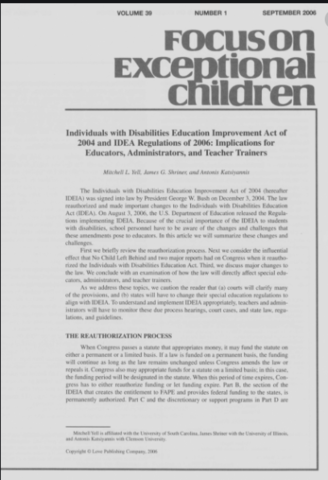 IDEA Improvement Act IDEIA 2004