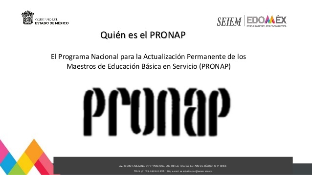 Implementación del programa PRONAP