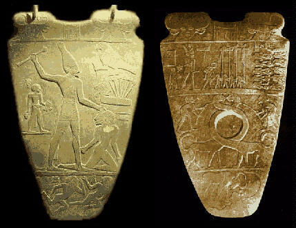 Paleta de Namber.  (Hieracómpolis. Museo de El Cairo)