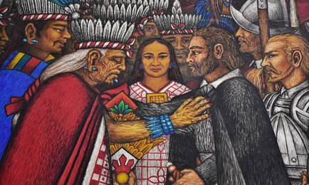 Cortés bien recibido en Tenochtitlán