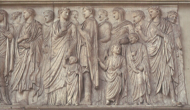 Relieve. Ara Pacis. Procesión del lado sur