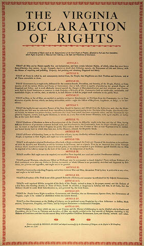 La Declaración de Derechos de Virginia de 1776 EE.UU