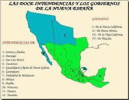 Establecimiento de las 12 intendencias