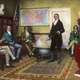 Painting of officials creating monroe doctrine by clyde o de land 2