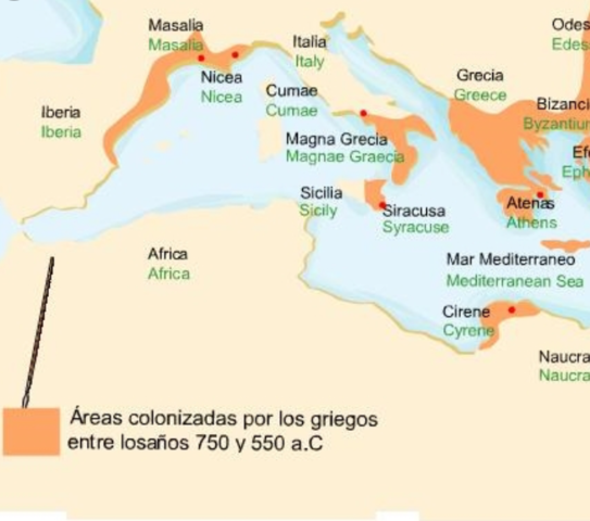 Comienza la colonización griega