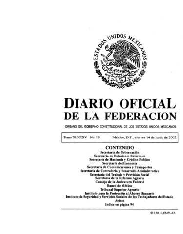 Publicación en el Diario Oficial de la Federación un decreto