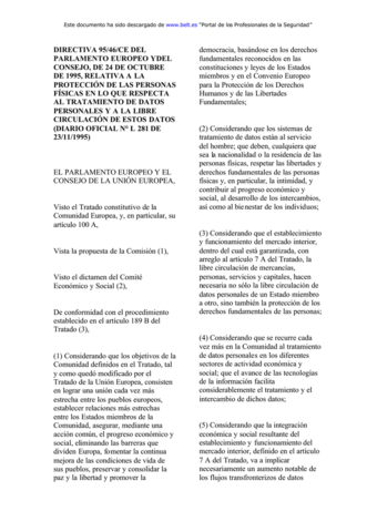 Directiva 95/46/CE, 1995