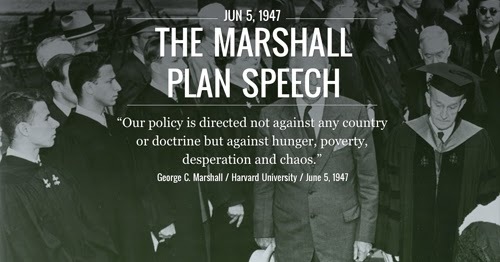 Discurso de G.Marshall en Harvard proponiendo un plan de ayuda a Europa ("Plan Marshall")