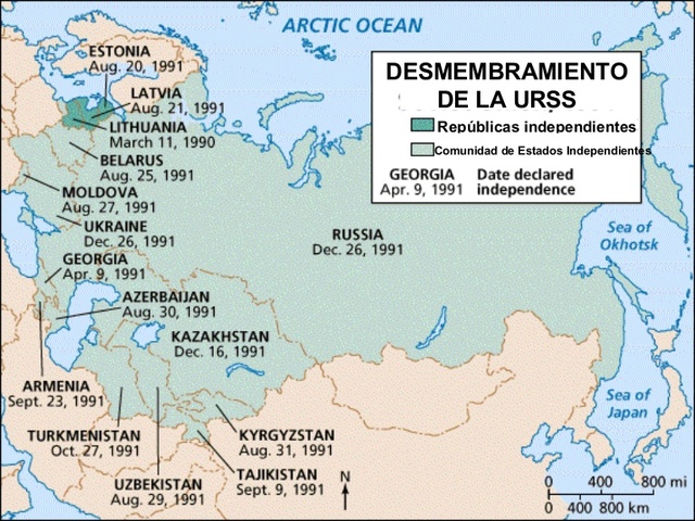 Desestructuración de la URSS. Fin de la Guerra Fría.