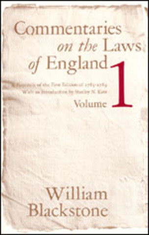 Blackstone's Commentaries on the Laws of England