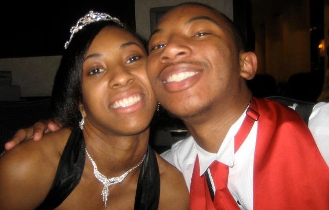 Senior Prom. This is a picture of me with my girlfriend at the time eating at Ruby Tuesday's