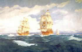 Recién iniciado el viaje los sorprendió una tormenta que extravió a uno de los navíos