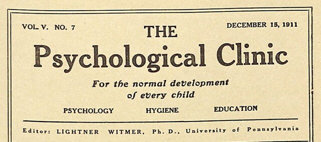 The Psychological Clinic :REVISTA 1907