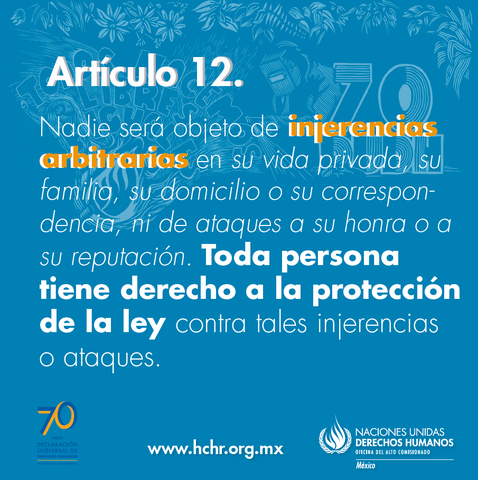 El  artículo 12 de la Declaración Universal de Derechos Humano