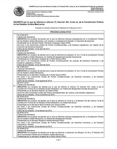 Proyecto de decreto que reforma el artículo 73 de la Constitución