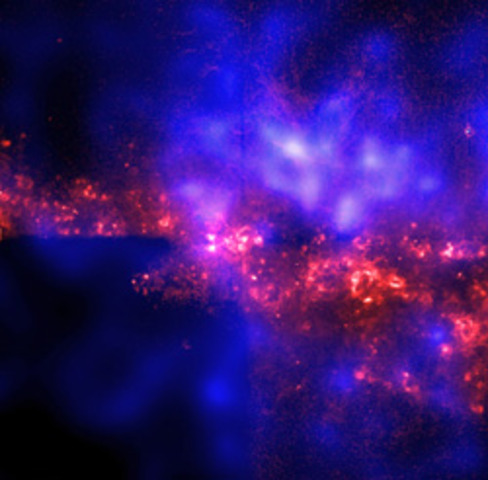 chandra find a ring of hot gasses surrounding another galaxy