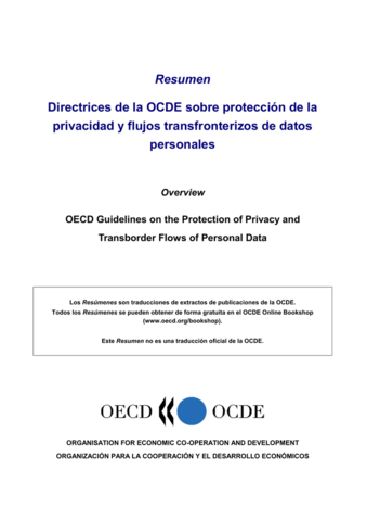 La OCDE pronuncia recomendaciones relativas a los Datos Personales