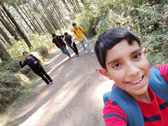 I went for a walk to a mountain with my friends from high school