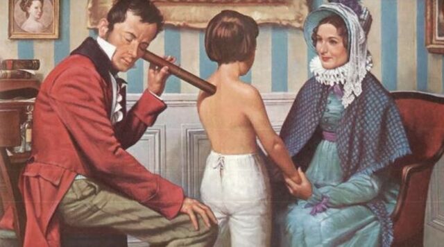 Invento del estetoscopio por René Laënnec