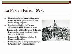 Paz de París: derrota española (pérdida de Cuba, Filipinas y Puerto Rico). (diciembre)