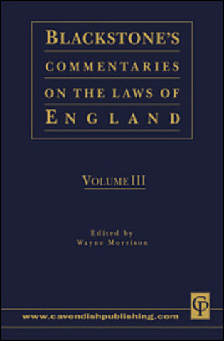 Blackstone's Commentaries on the Laws of England